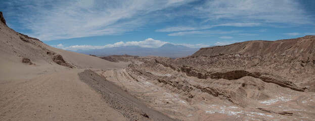 panoramic view from Valle de la Muerte (Death Valley), desert Atacama