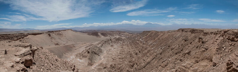 Fototapeta na wymiar panoramic view from Valle de la Muerte (Death Valley), desert Atacama