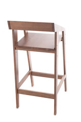 wooden bar chair on white background isolated 
