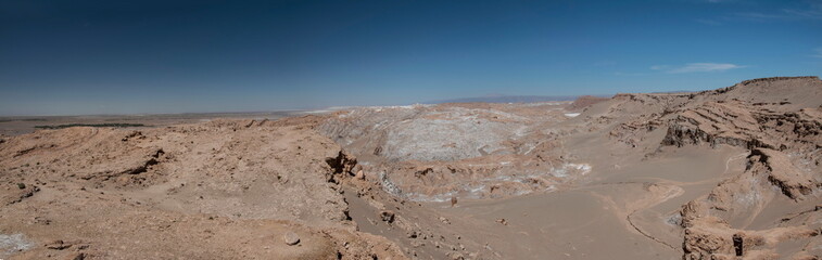 Moon valley in Atacama Desert. Ancient geological formations create a moon like paradise.
