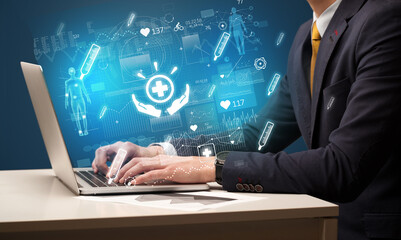 hand browsing on the internet for medical issues