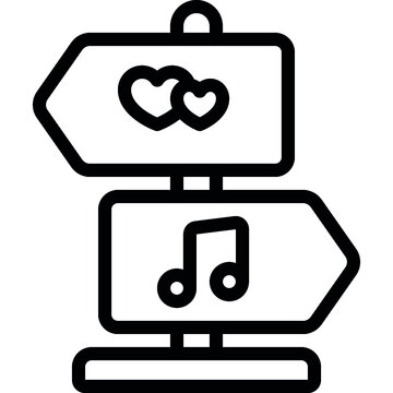 Wedding Direction Signs Icon