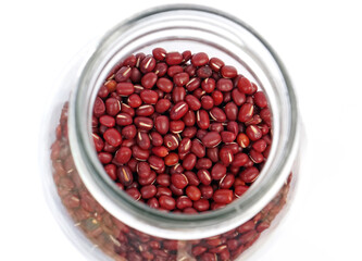 red beans in the glass jars