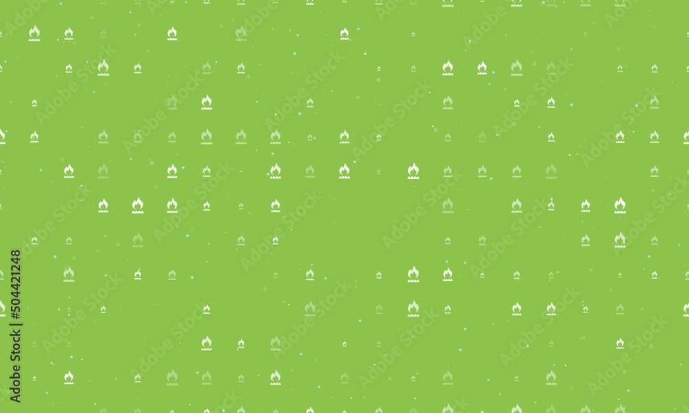 Poster seamless background pattern of evenly spaced white gas symbols of different sizes and opacity. vecto