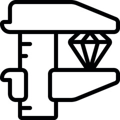 Diamond Caliper Measurement Icon