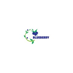 Blueberry logo vector template icon illustration