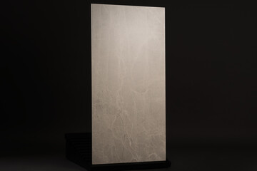 Porcelain tiles with a stone texture on a dark gray background