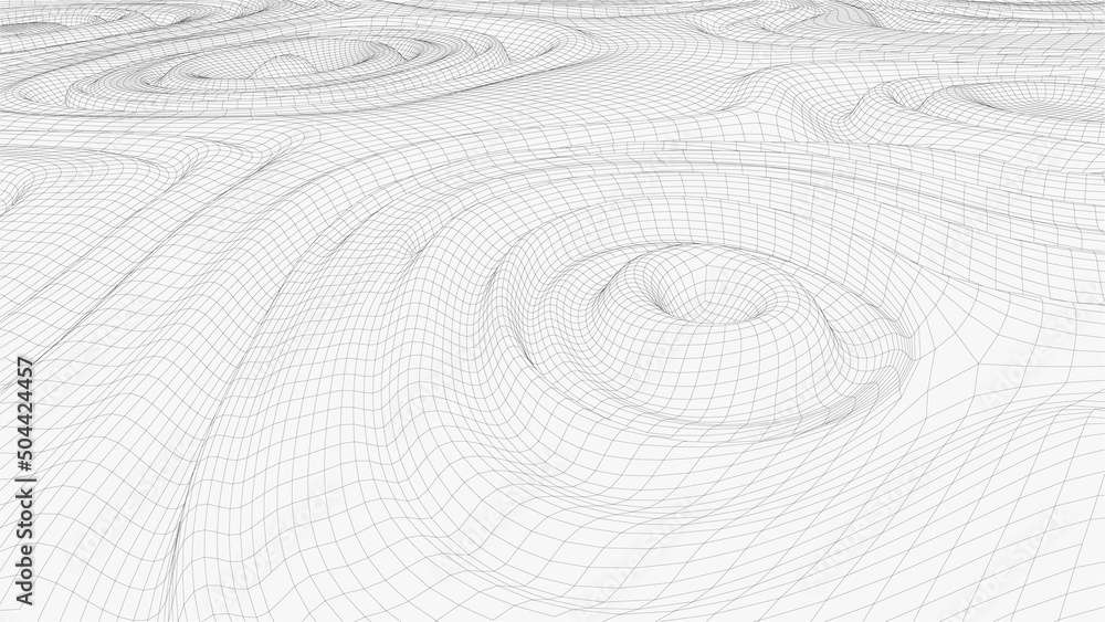 Poster abstract wave surface wireframe retro pattern. abstract 3d vector wireframe background.