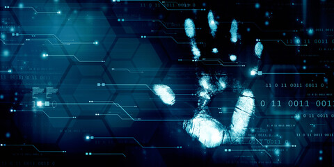 Fingerprint Scanning Technology Concept 2d Illustration