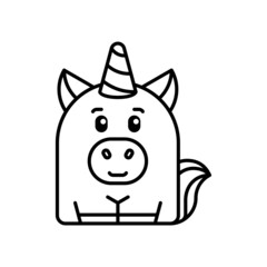 Unicorn icon. Icon design. Template elements. Flat style