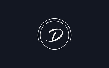 Golden circle and simple flat logo design vector with the letter and alphabet D