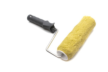 Paint roller to paint rough facades and concrete or cement walls. Isolated on white background.