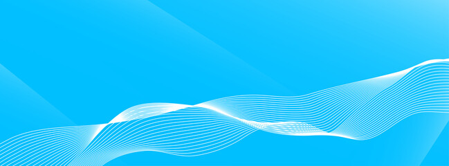 Abstract blue background with wavy lines.