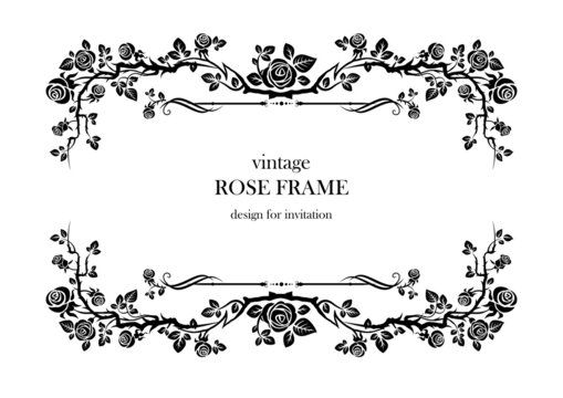 Gothic ornamental frame with roses