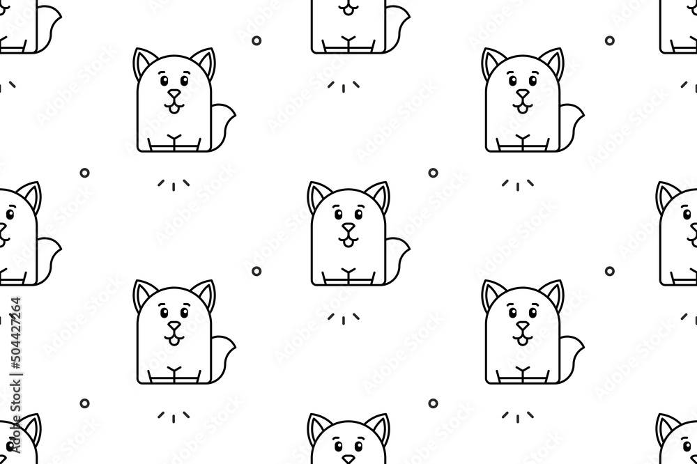 Poster seamless pattern with dogs. icon design. template elements