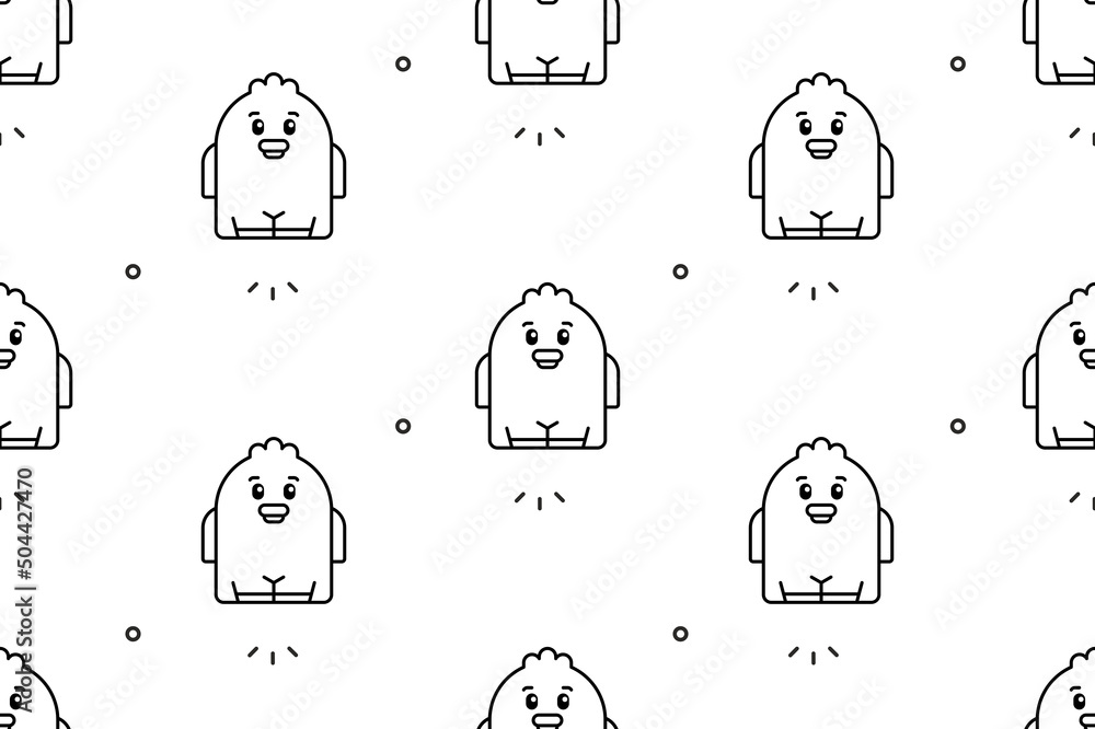 Poster seamless pattern with ducks. icon design. template elements