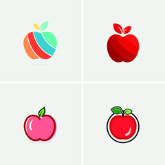 Modern healthy organic Red apple fruit silhouette vector symbol illustration part 01