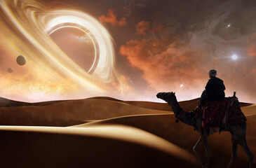 Black hole and sand dunes in outer space