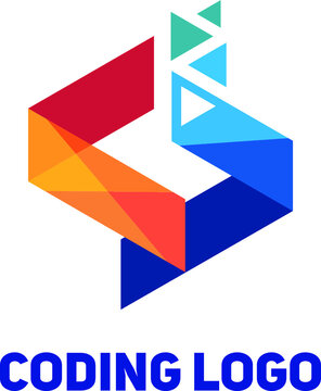 Modern Abstract unique code logo concept can be used information technology and software business company