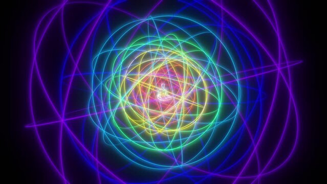 looped 3d animation rotation of astral fields of human energy