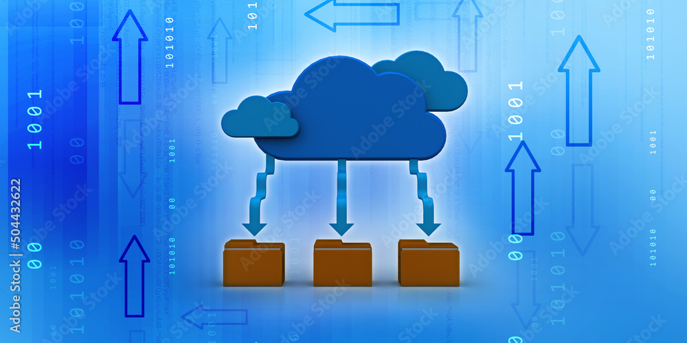 Poster 3d rendering cloud folder network