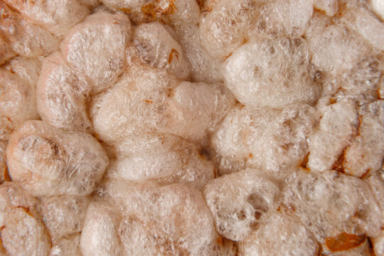 Air bread. Natural air bread as a background. Macro photography. Close-up.