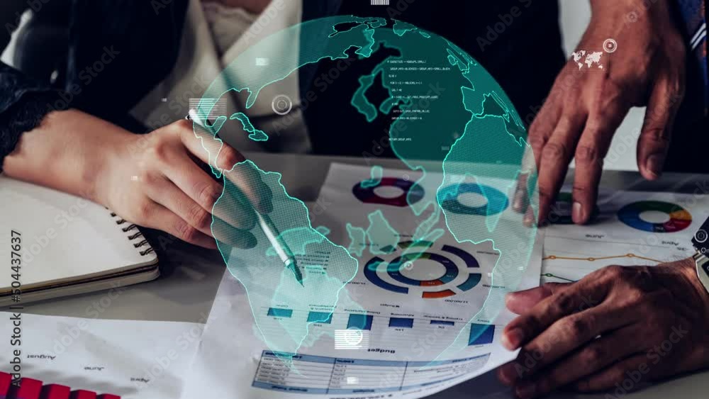 Poster conceptual business dashboard for financial data analysis . 3d render computer graphic .