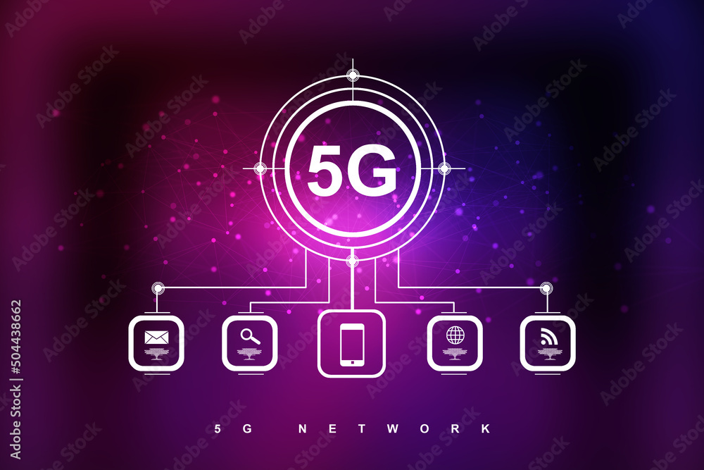 Poster 2d rendering 5g network 5g connection
