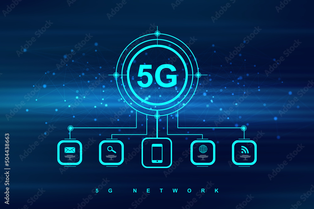 Poster 2d rendering 5g network 5g connection