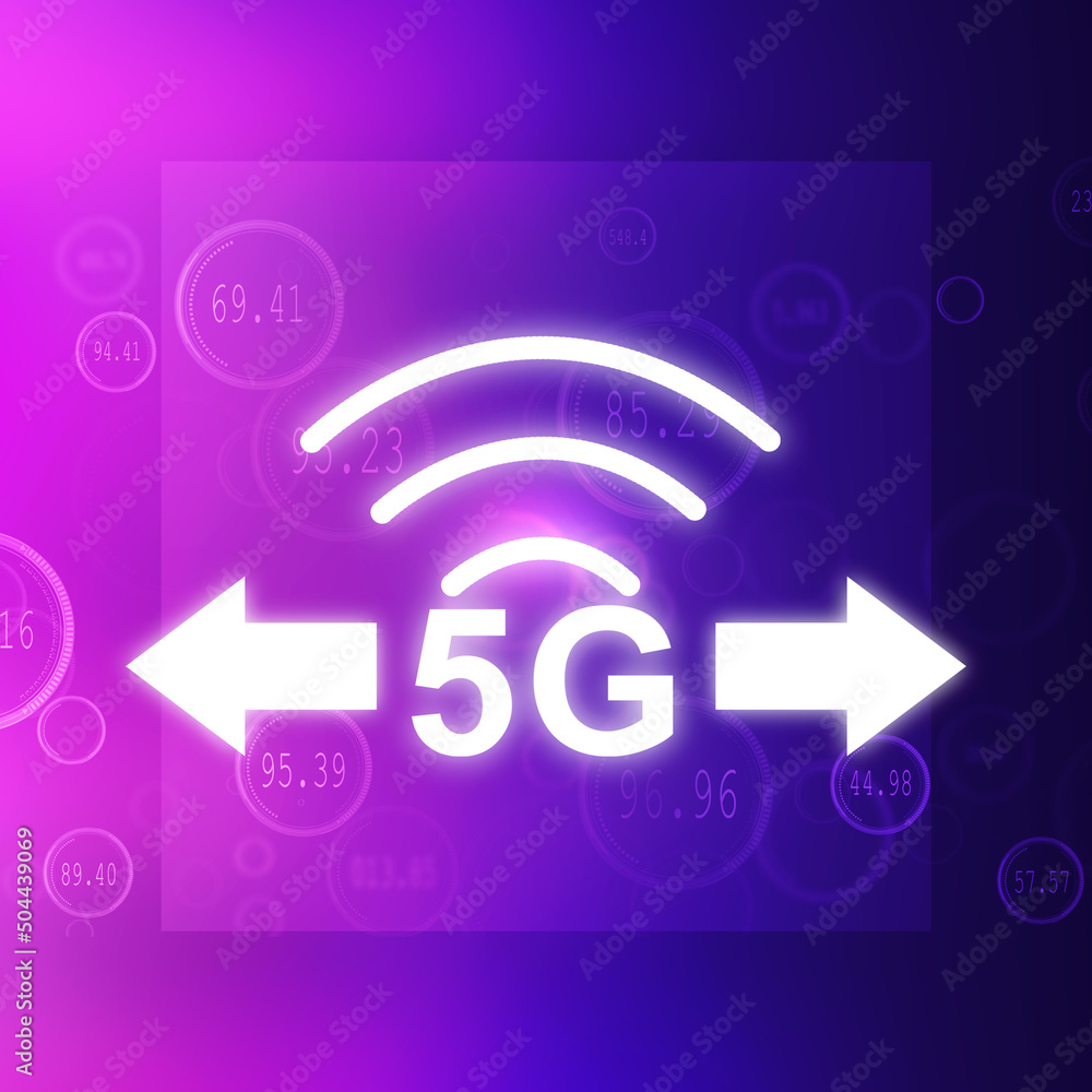 Poster 2d rendering 5g network 5g connection with wifi