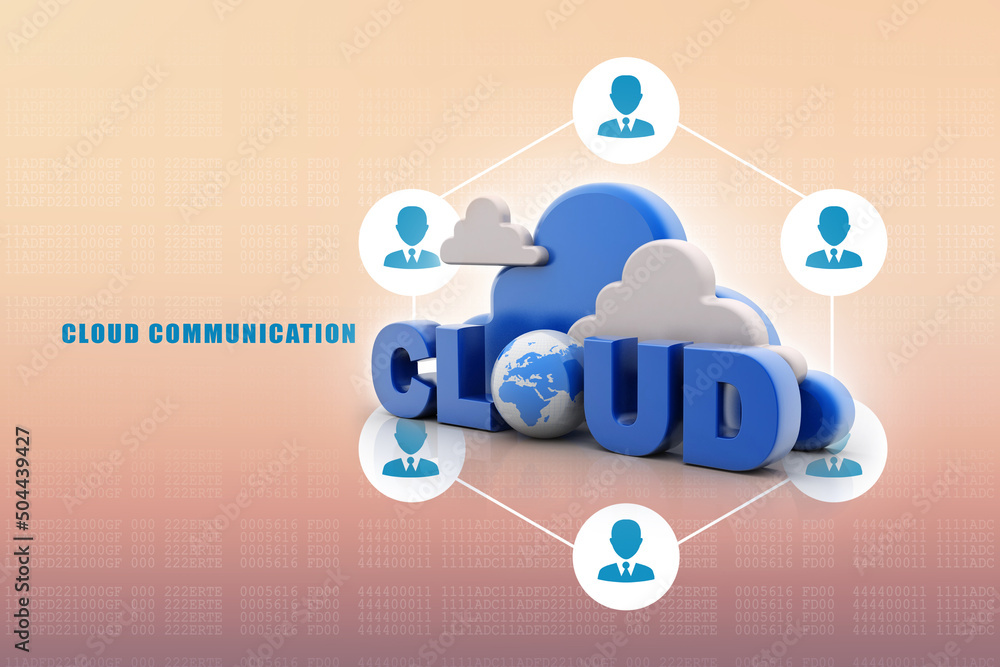 Poster 3d rendering technology cloud computing