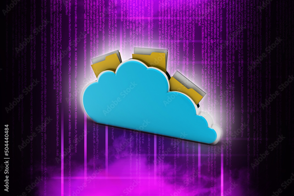 Poster 3d rendering cloud folder network