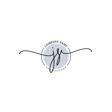 JS signature logo template vector