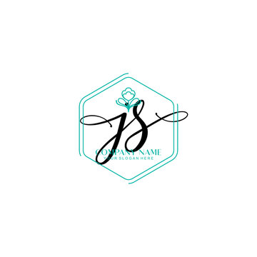 JS signature logo template vector