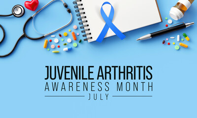 Juvenile Arthritis awareness month is observed every year in July. The most common symptoms of the disease are joint swelling, pain and stiffness, it is usually an autoimmune disorder. 3D Rendering