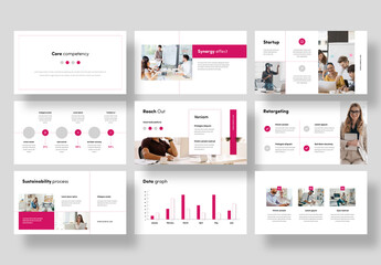 Business Presentation Layouts With Magenta Accent