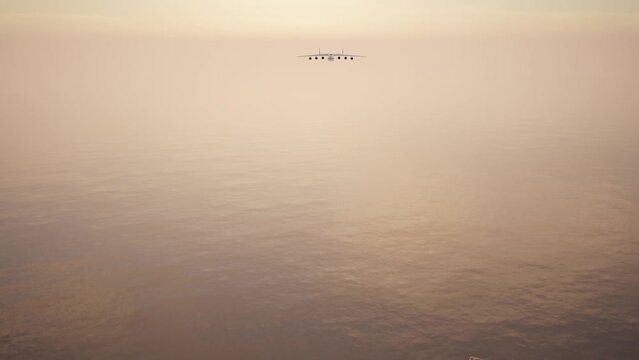 Aircraft AN-225. 3D render. Animation.