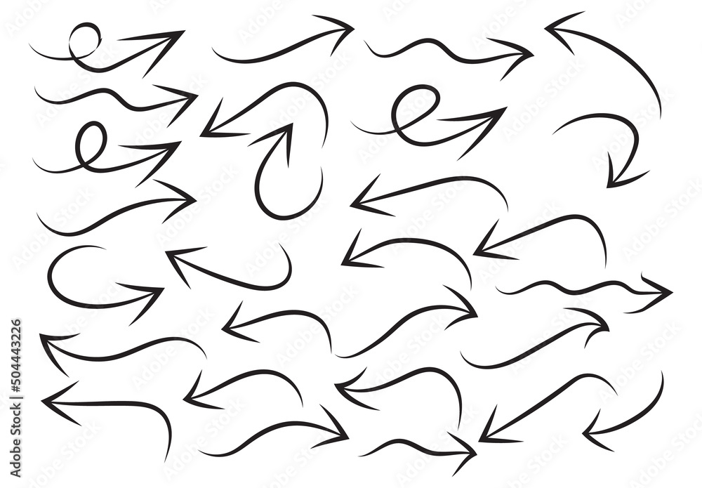 Poster arrow set of black icons. arrow icon. arrow vector collection. arrow. cursor. modern simple arrows. 