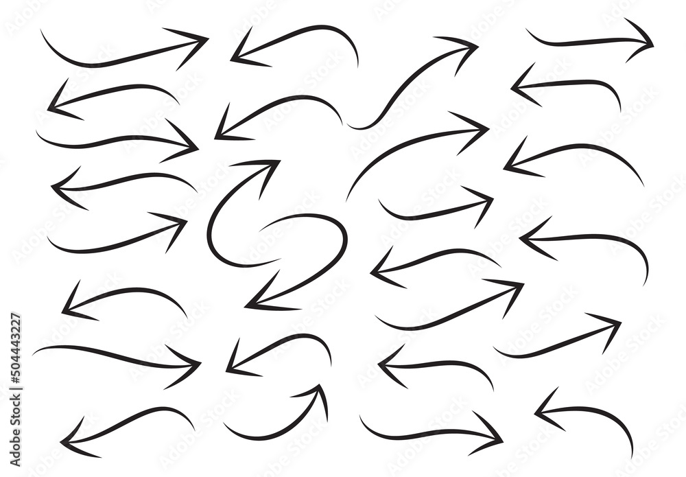 Poster arrow set of black icons. arrow icon. arrow vector collection. arrow. cursor. modern simple arrows. 