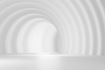 Architectural abstract background of arched walls. The concept of a futuristic building with...