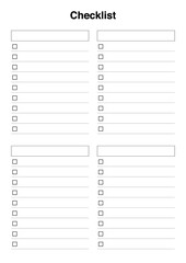 Blank checklist or to do list printable