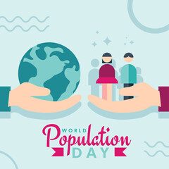World Population Day 11th July globe poster vector background design graphic banner image