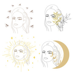 Illustration of a woman with long hair