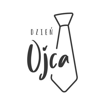 Dzień Ojca. Tekst i krawat. Wektor na białym tle