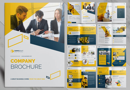 Clean Project Brochure with Yellow & Dark Accents