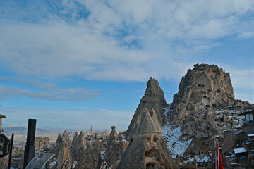 distant view of fairy chimneys in Cappadocia
