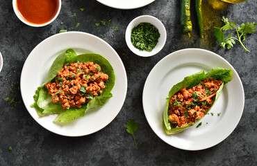 Asian minced meat lettuce wraps