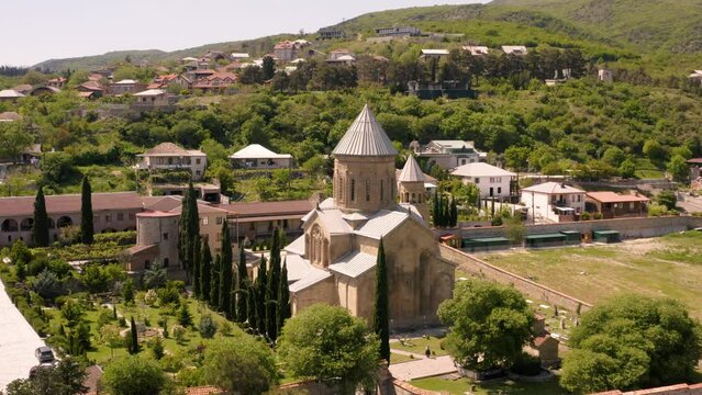 Aerial view of Samtavro's Convent in Mtskheta 