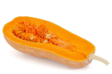 Half pumpkin, isolated on the white background