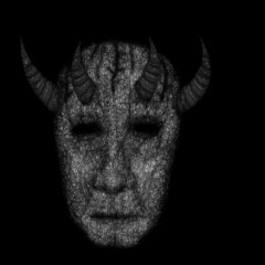 Four-horned, digital painting, horror concept